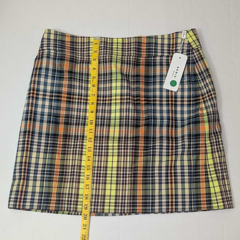 Akris punto Madras Check Mini-Skirt Women's Size 12 - Picture 3 of 8